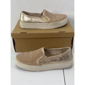 Sketchers Street Memory Foam Rose Gold Rhinestone Sparkly Slip-on Sneakers